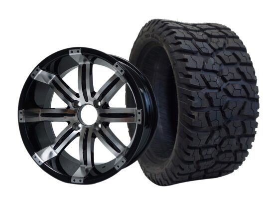 BNDL-TR1502-WH1505-CC0001-LN – SGC 15" Tempest Machined/Black Wheel - Aluminum Alloy /  STEELENG 23"x10"-15" GATOR Hybrid AT Tire DOT approved