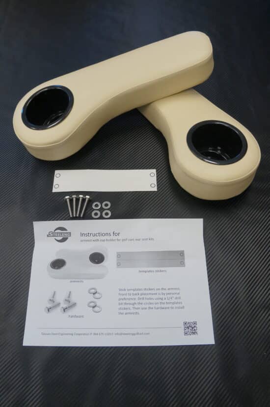 AR0005 – SGC Armrest Cushions (Pair) w/ Cup Holders for Rear Seat Kits - Buff