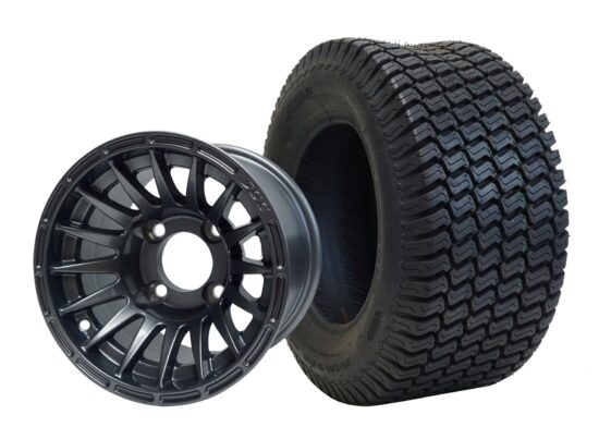 BNDL-TR1010-WH1028-CC0001-LN – SGC 10" Medusa Machined/Gunmetal Wheel - Aluminum Alloy / STEELENG 20"x8"-10" Turf Tire